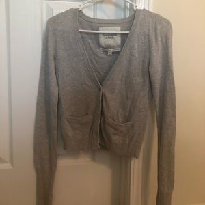 Gray cropped cardigan